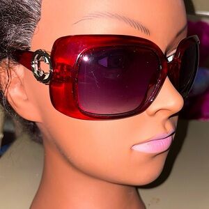 Y2K Vintage Translucent Red Sunglasses